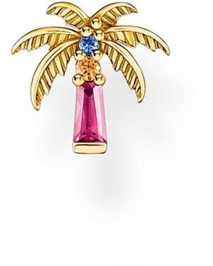 Thomas Sabo Orecchini singoli a forma di palma con pietre colorate in argento 925 riciclato - Multicolore