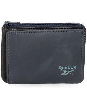 Reebok Division Monedero con Tarjetero Azul 11x7x1,5 cms Piel - Negro