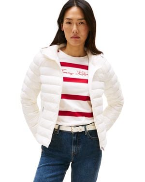 Tommy Hilfiger Puffer Jacket Voor - Wit