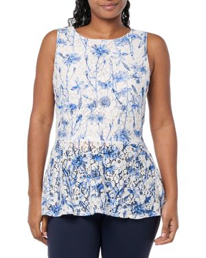Tommy Hilfiger Ärmelloses Spitzenshirt - Blau