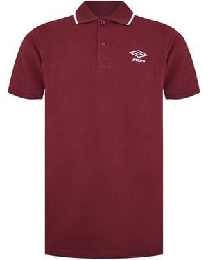 Umbro S Rspns Tpd Polo Shirt New Claret/white Xxl - Red