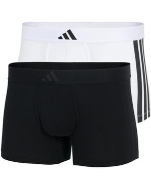 adidas Herren Unterwäsche Boxershorts 2er Pack-Low Rise Trunk - Nero