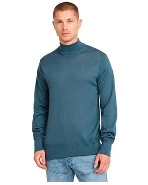 G-Star G-Star Premium Core Mock Neck Knitted Pullover - Blau
