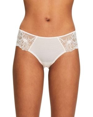 Esprit Brazilian-Hipster-Shorts mit Spitze - Weiß