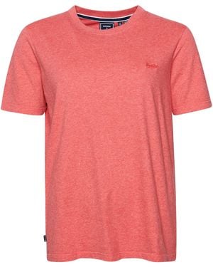Superdry Vintage Logo Emb Tee W1011122a Coral Marl 12 - Pink