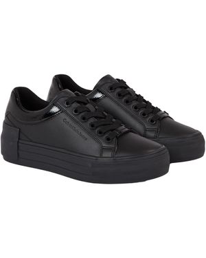 Calvin Klein Jeans Sneakers Vulcanizzate Donna Bold Flat Low Laceup Scarpe - Nero