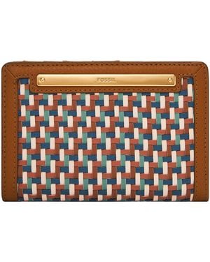 Fossil Liza, Accessoire de Voyage-Portefeuille à Double pli s, Marron à Rayures, 13.34 cm L x 1.91 cm W x 9.53 cm H - Noir