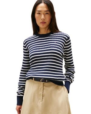 Tommy Hilfiger Pullover Cable Fine Zopfstrick - Blau