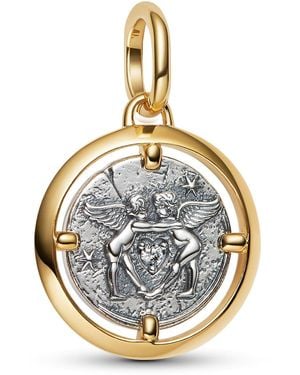 PANDORA ME Amor Medaillon-Charm aus Sterling Silber mit 14K vergoldeter Metalllegierung - Mettallic