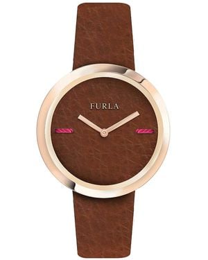 Furla Orologio Donna Analogico Al quarzo con cinturino Pelle di vitello R4251110508 - Marrone