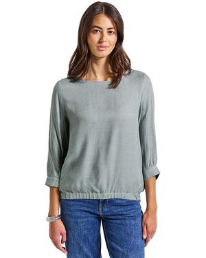 STREET ONE Damen Bluse 'A344953' – Melange, Original Blue, Größe 34 | Mit 3/4-Ärmeln, Rundhals & Weicher Viskose