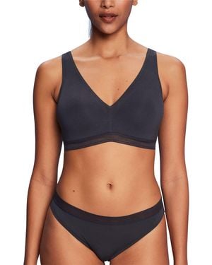 Esprit Bodywear Model W.logo Elastic Wireless Padded Gevoerde Bh - Blauw