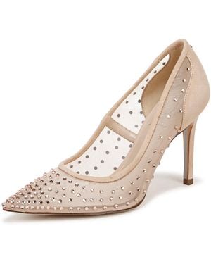 Sam Edelman Hazel Mesh Pump Vintage Pink/beechwood Glitz 10 Medium - Natural