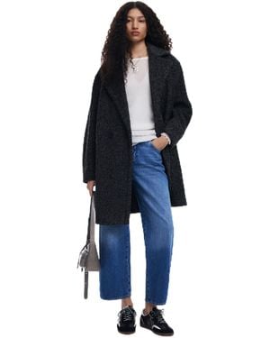 Desigual Woven Overcoat Cappotto in Tessuto da Donna - Blu