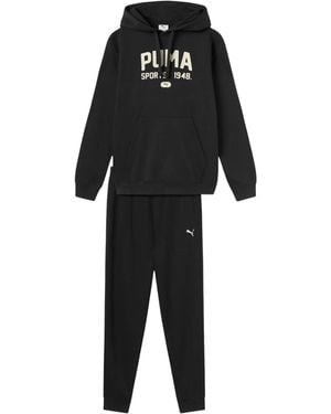 PUMA Tuta da Uomo con Cappuccio Graphic Nera Taglia M Codice 693271-01 - Nero