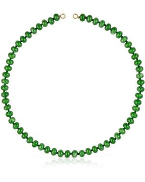 Tous Collier ras du cou pour femme en plaqué or 18 carats sur argent sterling et quartz vert