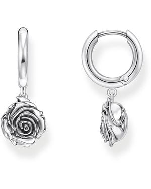 Thomas Sabo Midnight Rose Silver Earrings - Metallic