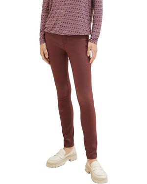 Tom Tailor 1038522 Alexa Skinny Jeans in Leder-Optik - Rot