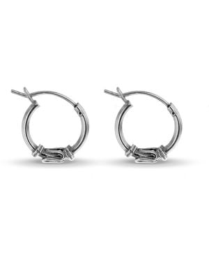 Amazon Essentials Créoles à détails ondulés en argent sterling oxydé - Métallisé