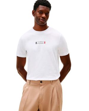 Tommy Hilfiger Brand Love Small Center Tee Mw0mw41453 S/S T-Shirt - Weiß