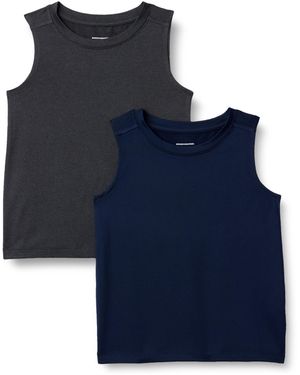 Amazon Essentials Camiseta Técnica Elastizada de Tirantes Niño - Azul