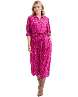 Dorothy Perkins Pink Floral Midi Shirt Dress