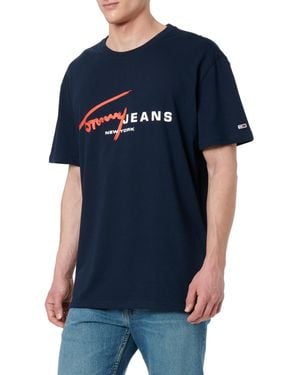Tommy Hilfiger Tjm Reg Signtr Dna Tee Ext Dm0dm20817 S/s T-shirt - Blue
