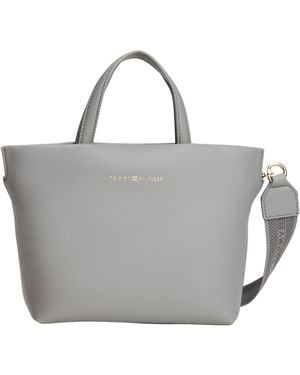 Tommy Hilfiger Th Logotape Mini Tote Aw0aw17694 Tote - Metallic
