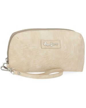 Pepe Jeans Jana Tote Bag Beige 20x11x4cm Polyester With Faux Leather Details By Joumma Bags - Natural