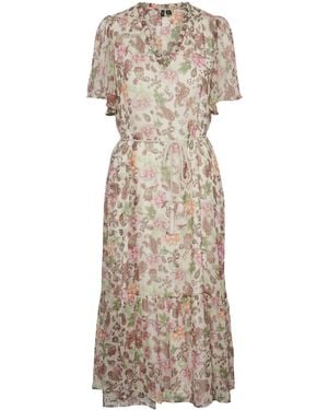 Vero Moda Vmsilo SS 7/8 Vestito Wvn Btq - Neutro