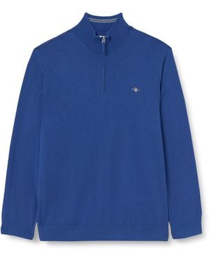 GANT Classic Cotton Half Zip - Blau