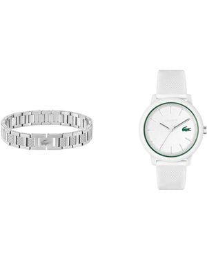 Lacoste 2011169 Armband mit Knebelverschluss für Kollektion Metropole Verziert mit Petit piqué Muster - Mettallic