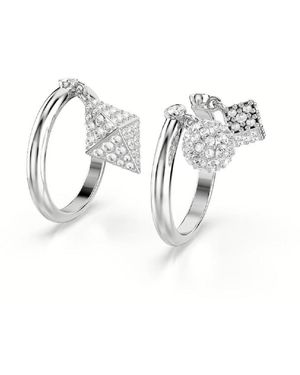 Swarovski Anello da donna placcato al rodio con sfera e - Metallizzato