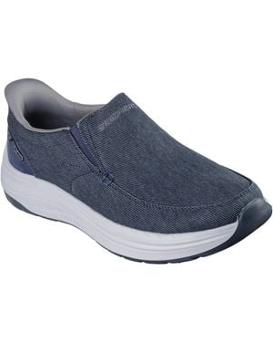 Skechers Slip-Ins 205356 Decklan Gulliver Navy Mocassini Sportivi per Uomo in Tessuto Blu