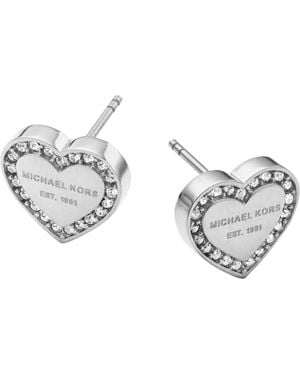 Michael Kors Studs Acero Inoxidable Zirconia Plata - Schwarz