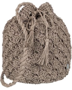 Roxy Stylish Woven Pattern Paper Fabric Straw Crossbody Bag - Brown