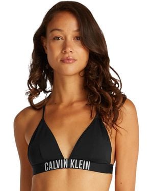 Calvin Klein Donna Top Bikini a Triangolo Imbottitura Estraibile - Nero