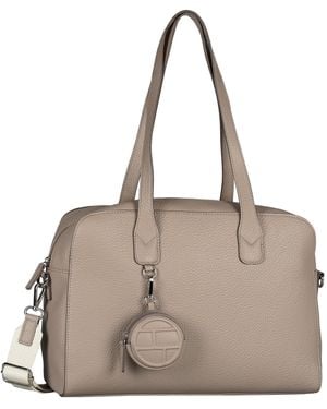 Tom Tailor Rima Shopper Umhängetasche Reißverschluss Mittelgroß Beige - Grau