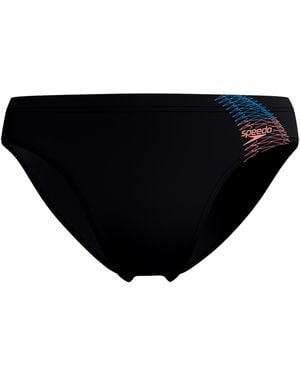 Speedo Medley Logo 7cm Brief Swim Trunks Swimmers Orange Size 34 - Black