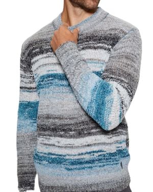 Guess Maglione Uomo Eged Space Dye Righe - Blu