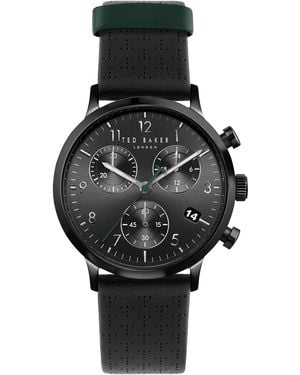 Ted Baker Gents Black Eco-leather Strap Watch