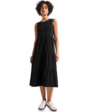 Street One Damen Kleid Mit Volants - Ärmelloses Jersey Midi-Kleid