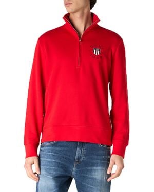 GANT Print Half Zip Sweatshirt - Rot