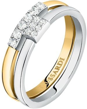 Trussardi T-Logo Anello Donna in Acciaio - Metallizzato
