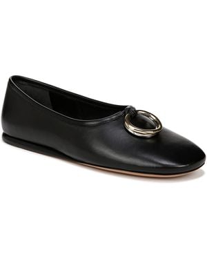 Vince S Didi Ornament Slip-on Ballet Flat Black Leather 8 M