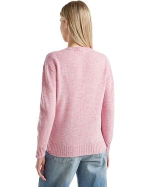 Benetton Maglia G/C M/L 103ME1N23 Maglione - Rosa