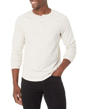 Amazon Essentials Maglia con Collo Serafino a iche Lunghe Slim Uomo - Bianco