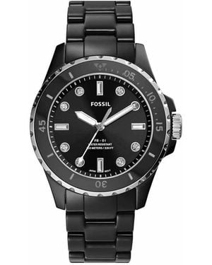 Fossil Analog Quartz Watch With Ceramic Strap Ce1108 - Black