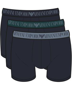Emporio Armani 3-Pack Trunk Caleçon - Bleu