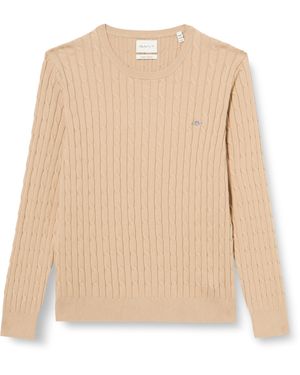 GANT Stretch Cotton Cable C-Neck Pullover - Natur